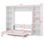 Grand lit escamotable avec bureau et tablettes, lit escamotable peu encombrant