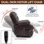 Fauteuil inclinable électrique à double moteur en cuir véritable brun-454356915