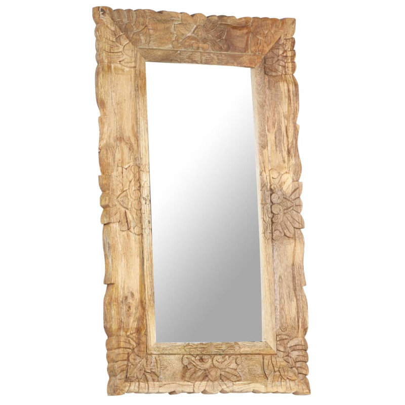 Cummins Wood Flat Wall Mirror, Brown, 80 cm H x 50 cm W