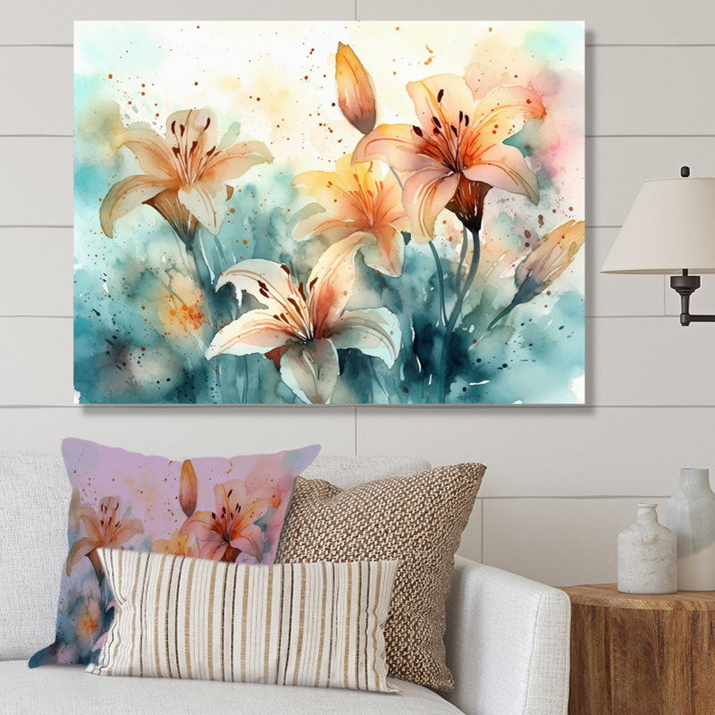 «Orange Lily Symphony II», reproduction sur toile, H 16 po x l 32 po x P 1 po, Toile tendue