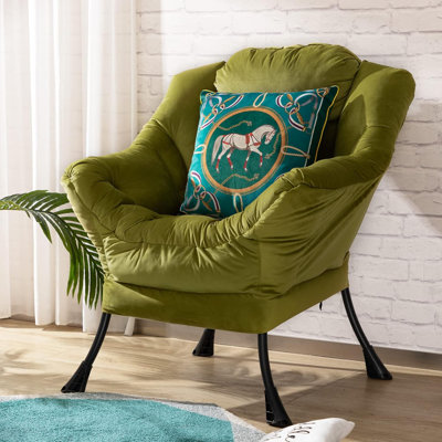 Fauteuil surdimensionné surdimensionné avec rembourrage épais, méridienne moderne en tissu, fauteuil de lecture confortable avec accoudoirs, support ergonomique pour le salon, la chambre à coucher, le dortoir