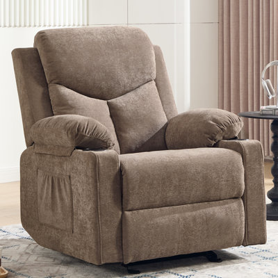 Latitude Run® Manual Rocker Recliner Chair for Adults With Massage Funcation
