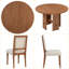 Ensemble de table de salle à manger 5 pièces Rustic Elegance - Table en bois massif avec chaises rembourrées confortables-436567971