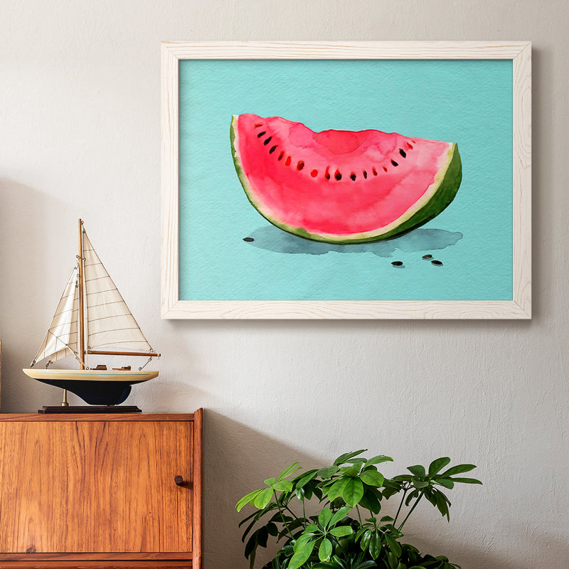Summer Watermelon I, reproduction d'art sur toile, H 14 po x l 20 po x P 1,5 po, Blanc