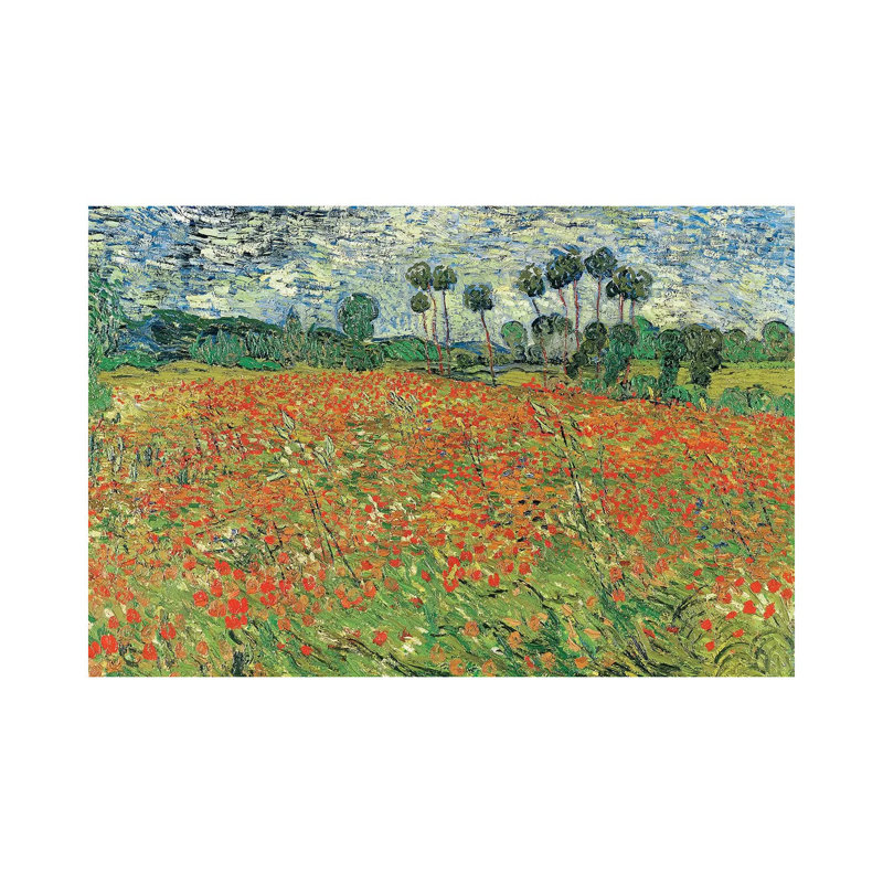 Field Of Poppies, Auvers-Sur-Oise, 1890 by Vincent Van Gogh - Wrapped Canvas Painting, 20.32 cm H x 30.48 cm W