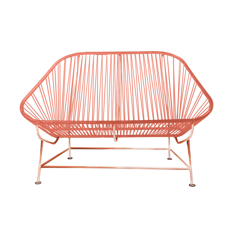 InLove Indoor/Outdoor Handmade Loveseat, Coral/Copper