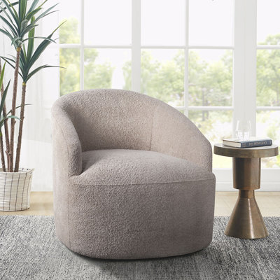 Fauteuil demi-tonneau pivotant de 30 po de large Tiberiu
