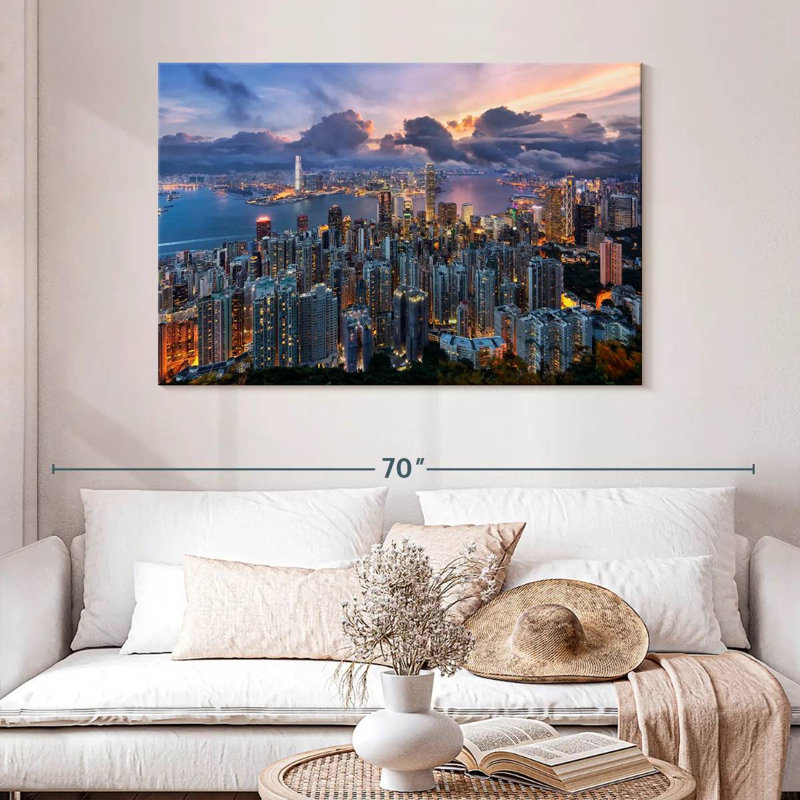 Lever de soleil Sirci à Hong-kong, H 32 po x l 48 po