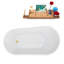 1404.6mm x 718.8mm Freestanding Soaking Acrylic Bathtub-206906357