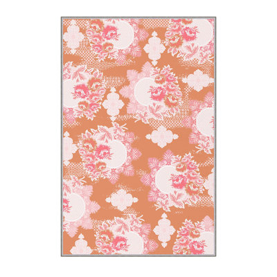 Stylish Woven Carpet, 5.6 x 7.5 Feet, 100% Polyester, 0.3 in Pile Height | Antibacterial, Non-Slip PVC Felt Dot Underside, Machine Washable | 3D Digital Printing, Durable & Easy to Maintain - Perfect for Any Room