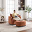 Fauteuil d'appoint 40,2 po en chenille moderne, fauteuil de lecture confortable avec repose-pieds avec rangement-88701140