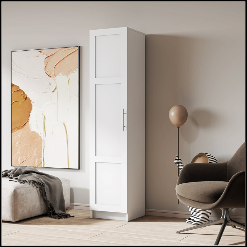 Stackable Wall Storage Cabinet – 70.87"H, Adjustable Shelves, Wall-Mounted Design, White