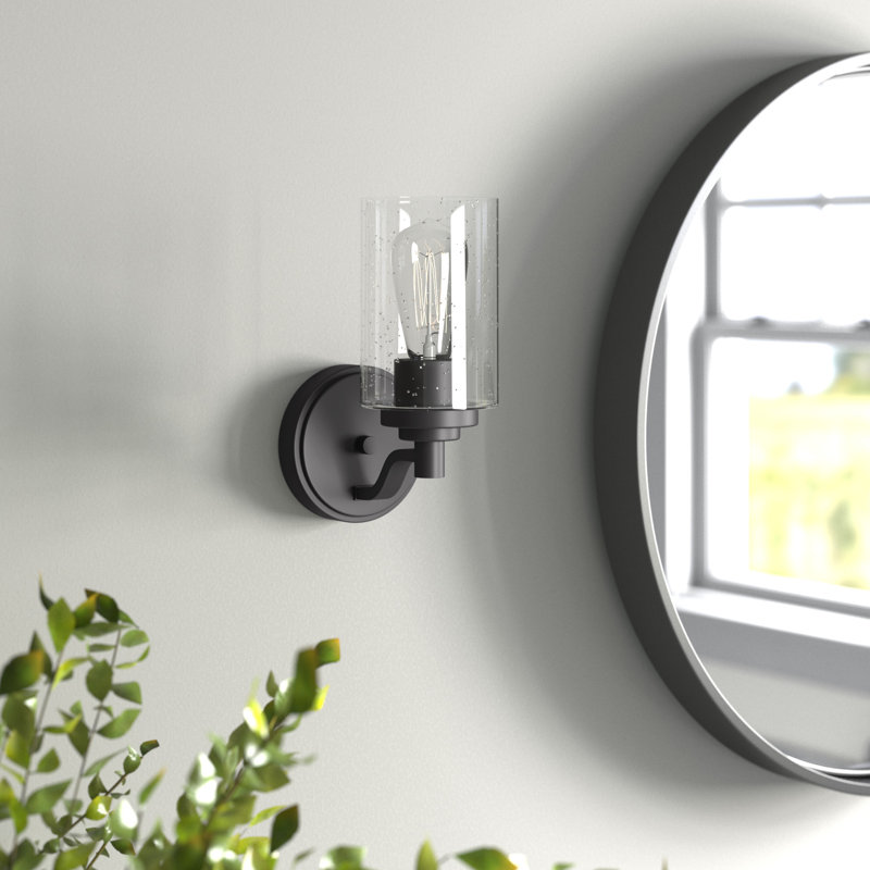 Applique murale à 1 lumière pour salle de bain Friedlander, Noir