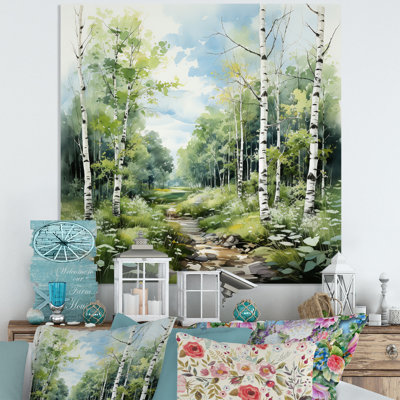 Birch Woods Whispering Winds IX - Forest Metal Wall Art