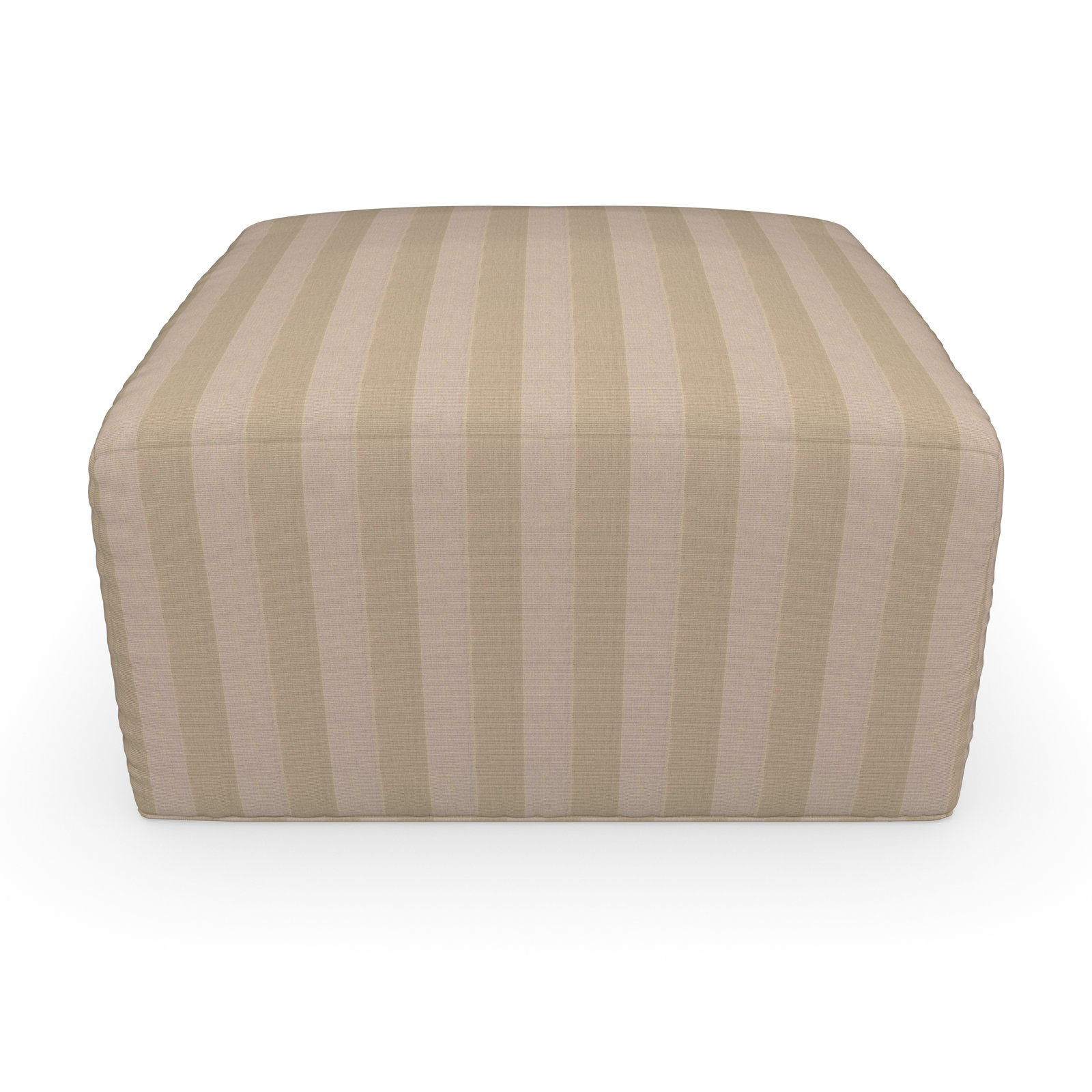 Praia Sunbrella® Outdoor Ottoman, 16" H x 29" W x 29" D, Expressive Sparrow Striped Sunbrella®