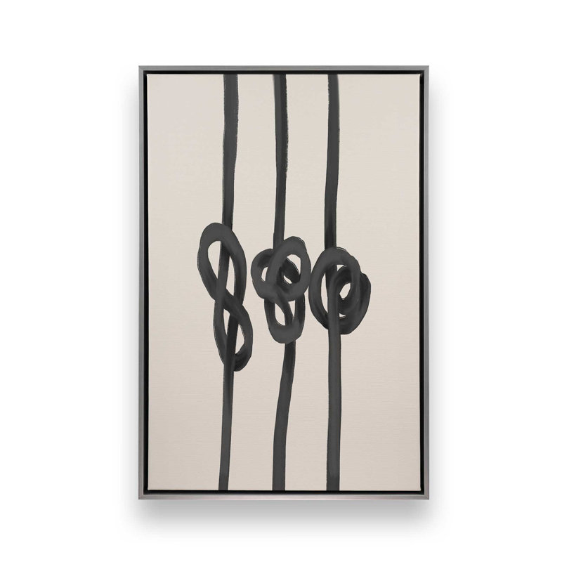 «Minimalist Black Knot Abstract» par Agnes 91, reproduction d'art, H 16 po x l 12 po, Impression encadrée sans passe-partout