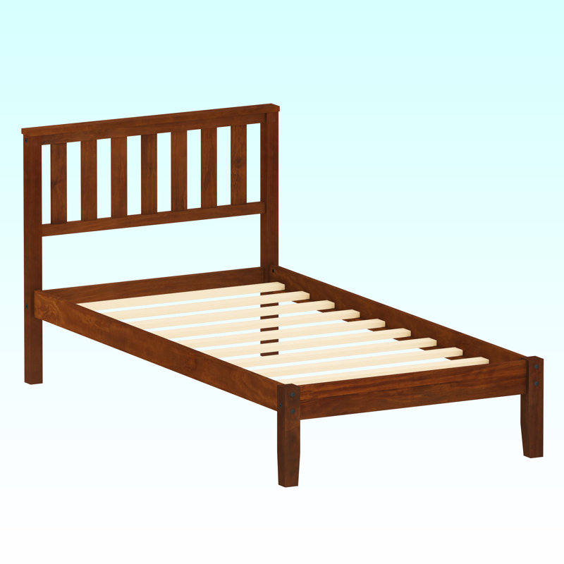 Lit plateforme simple en bois massif, Noyer