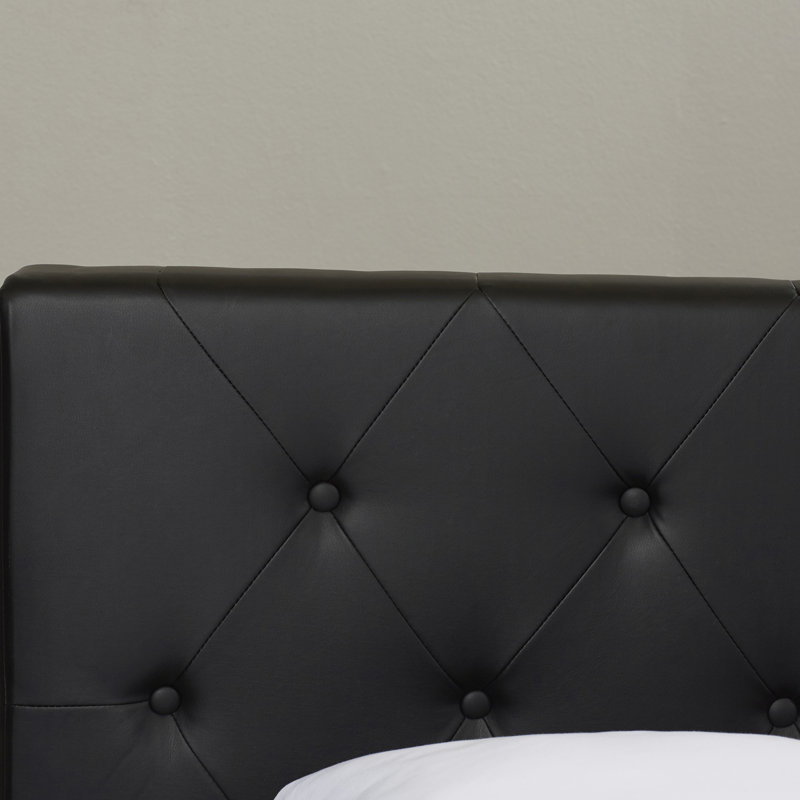 Bhaven Upholstered Platform Bed, Full / Double, Black