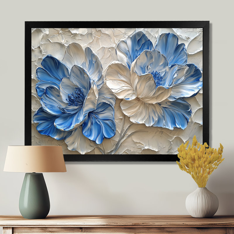 Ilza - Floral Canvas Wall Decor, Reproduction encadrée d'une seule photo, H 30 po x l 40 po, Noir, noir, noir, noir