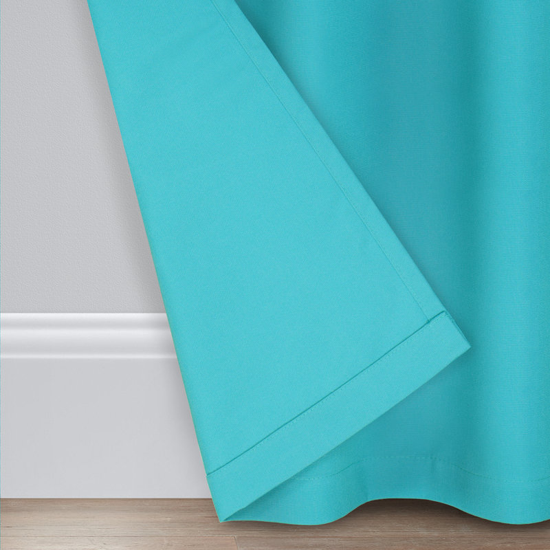 Outdoor Semi Sheer Curtain Single Panel, 52" W x 96" L, Gray
