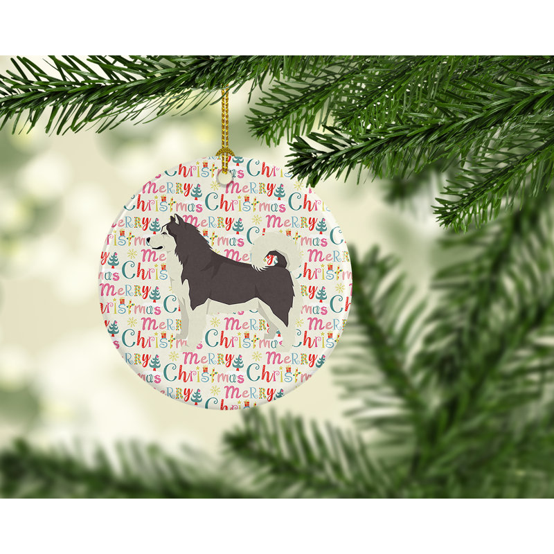 Ornement suspendu Alamana Malamute Merry Christmas