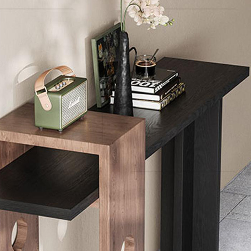 Console Mid-Century moderne en bois massif, H 33,5 po x l 47,2 po x P 14,2 po