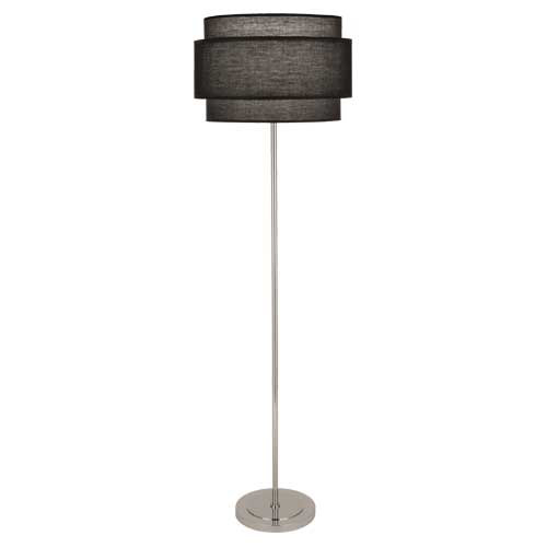 Decker Floor Lamp, Polished Nickel, Ascot White