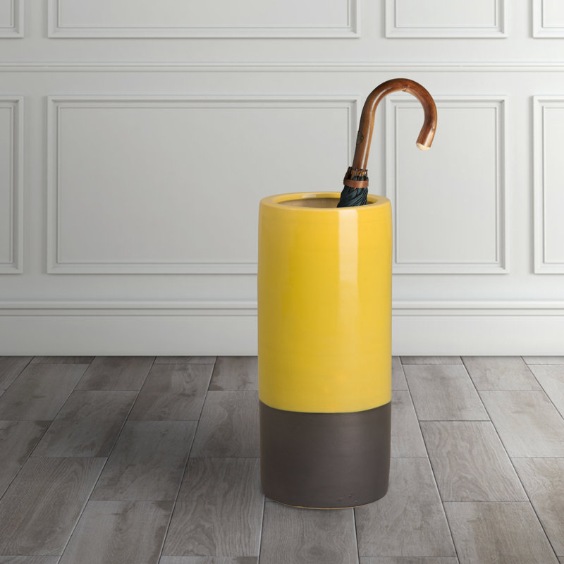 Ehling Handmade Ceramic Pot Planter, Yellow/Black