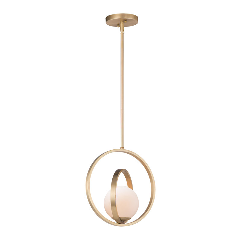 Luminaire sphère suspendu 1 lumières simple Elidge, Laiton satiné