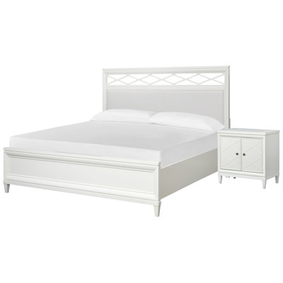 Colby King Upholstered Panel Bed With Door Nightstand