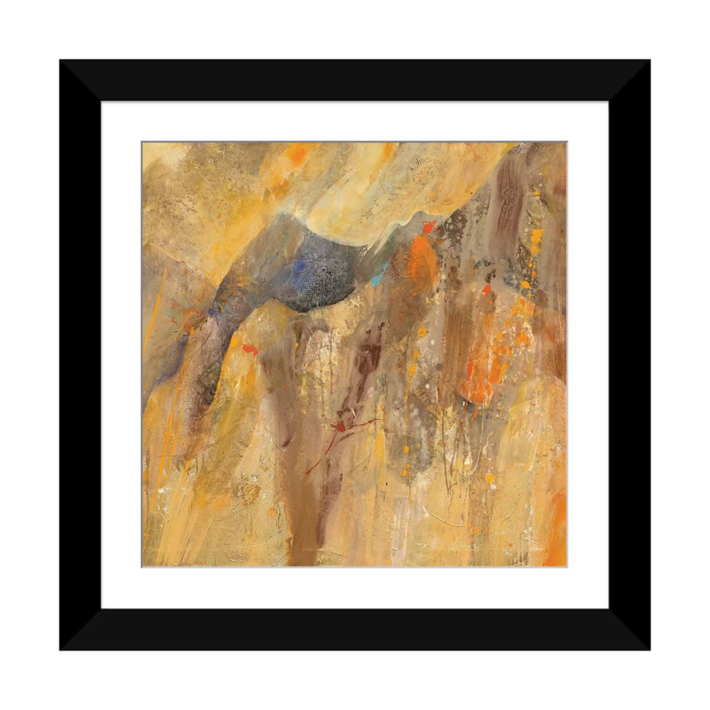 «canyon iii. b’impression sur toile tendue, H 16 po x l 16 po x P 1 po, Papier d'art encadré noir, Blanc