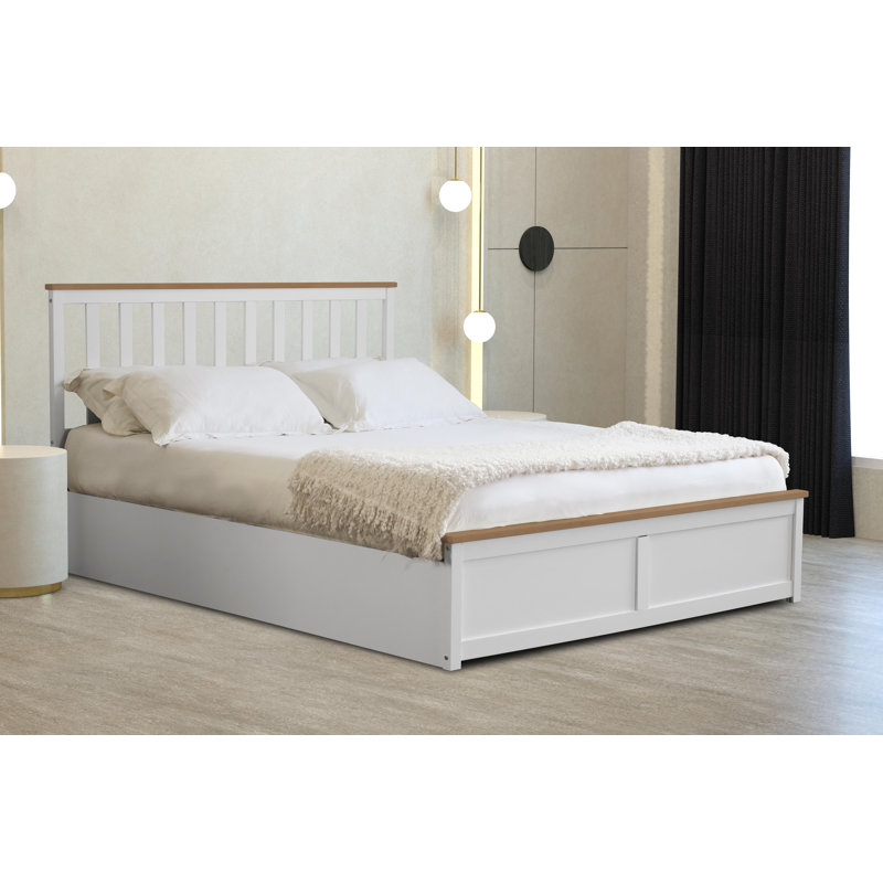 Araliya Ottoman Storage Bed, White, Kingsize (5')