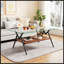 Table basse rectangulaire avec plateau en verre trempé et pieds en métal noir-2133754122-2133754123