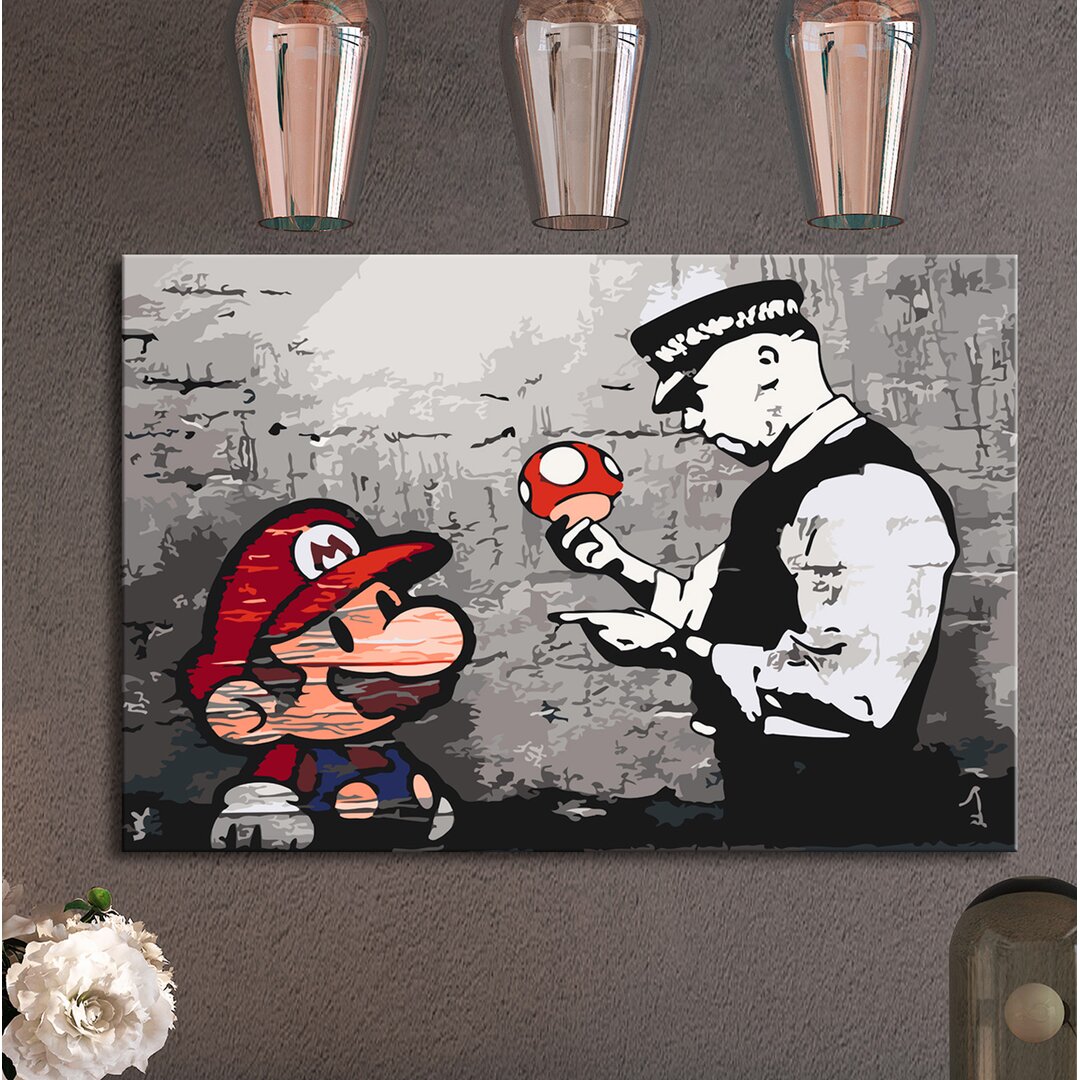 Leinwandbild Mario (Banksy) Malen nach Zahlen