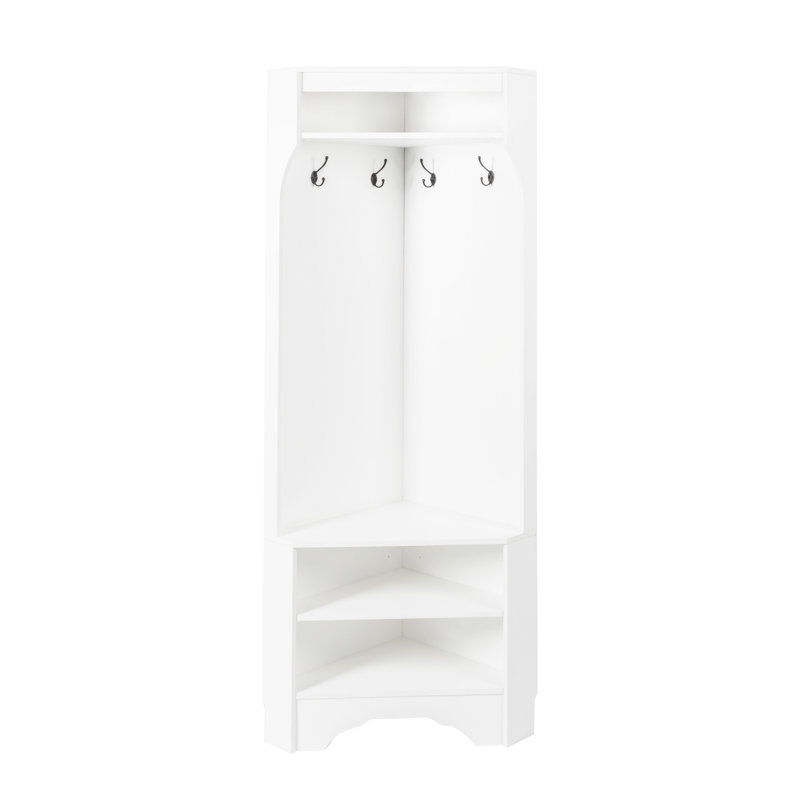 Banc d'arbre d'angle avec rangement pour chaussures blanc, l 29,5 po x H 71,6 po, Blanc