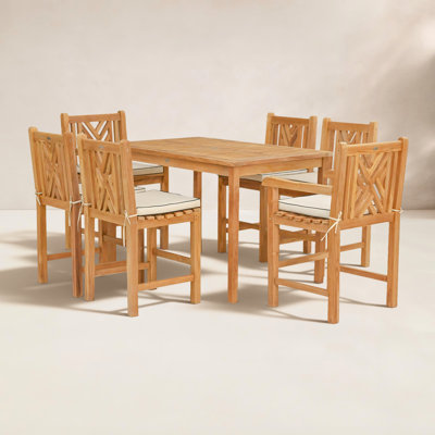 Leahny Teak Patio Dining Set