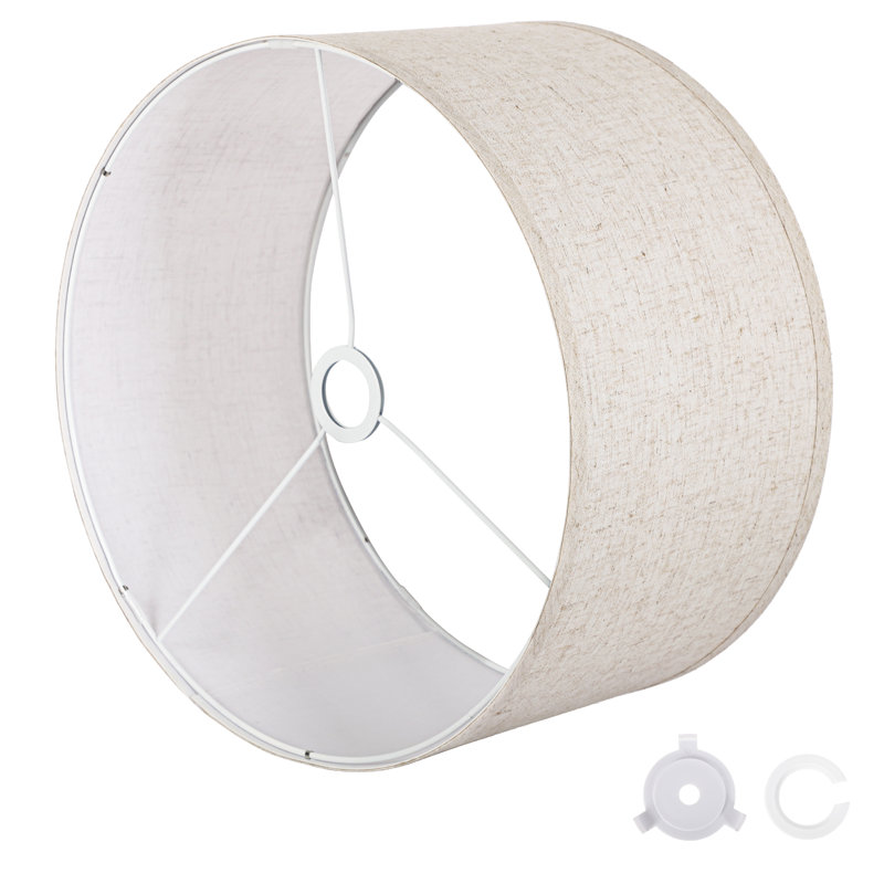 9'' H Linen Drum Pendant Shade, 9" H x 12" W x 12" D, Clear