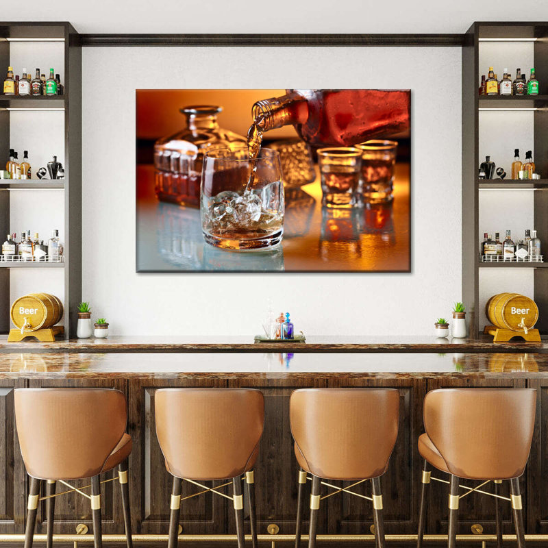 Whisky, reproduction sur toile, H 34 po x l 51 po x P 1,25 po