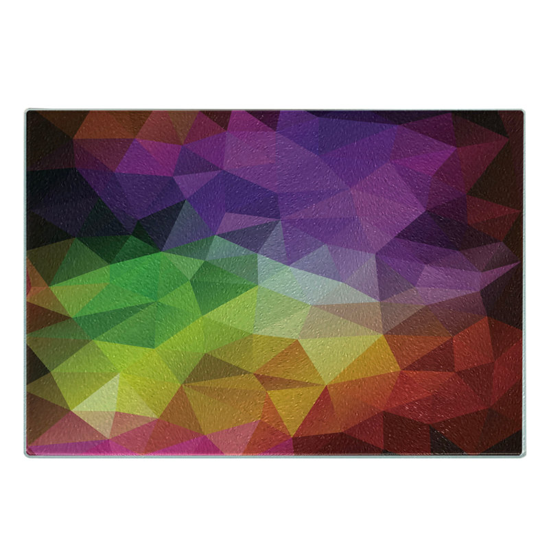 Multicolore en forme de planche à découper en verre trempé Ambesonne