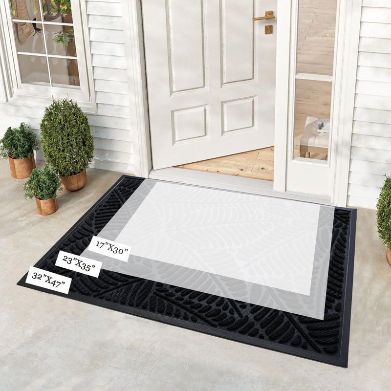 Tapis d'extérieur Welcome Welcome, Noir, 32" W x 47" L