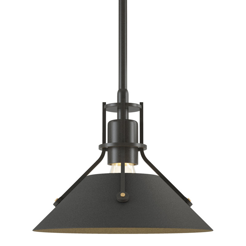 Henry 1 - Light Single Cone Pendant, Dark Smoke, Natural Iron