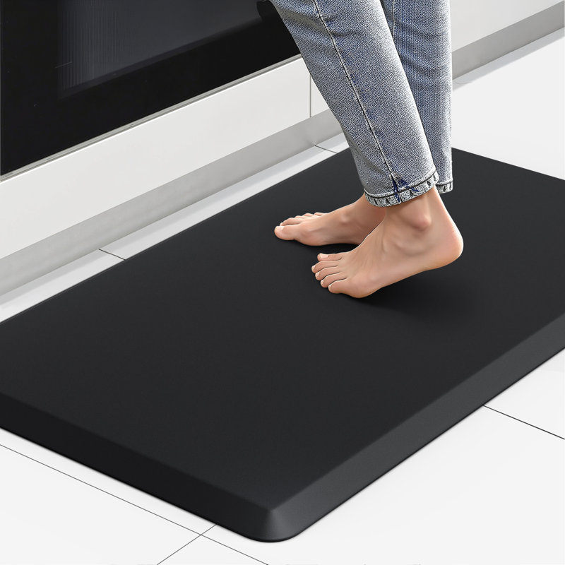 Tapis de cuisine antidérapant, Rectangle 17 po x 28 po, Noir