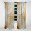 Rideau abstrait occultant beige et doré Glacier Stone Simplicity II - 1 panneau-107808667