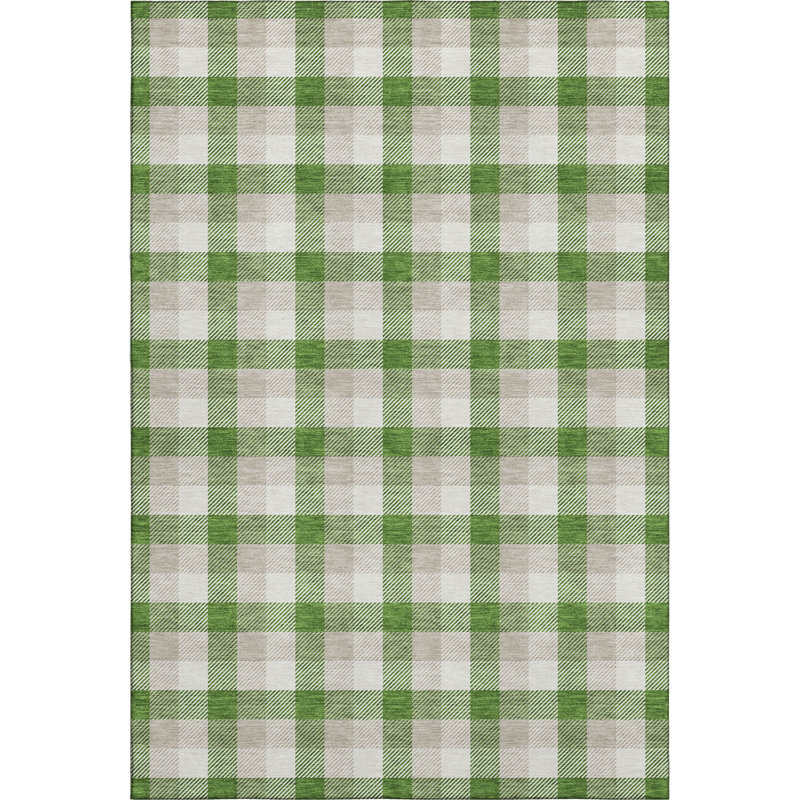 Premium Machine Washable Kian AMF1053 Plaid Rug, Rectangle 3' x 5'