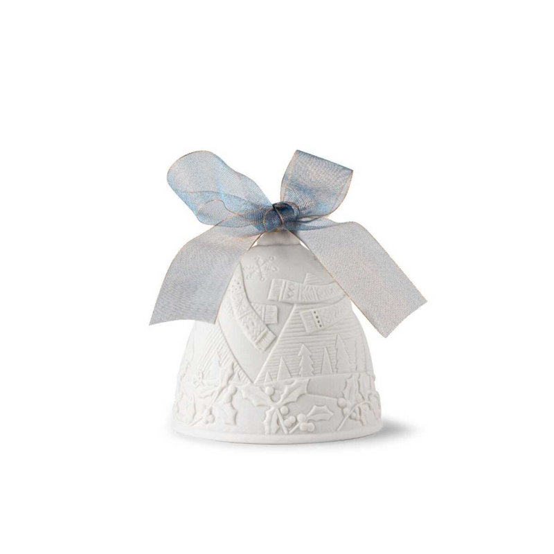 Cloche de Noël 2024 Lladro, Blanc / bleu