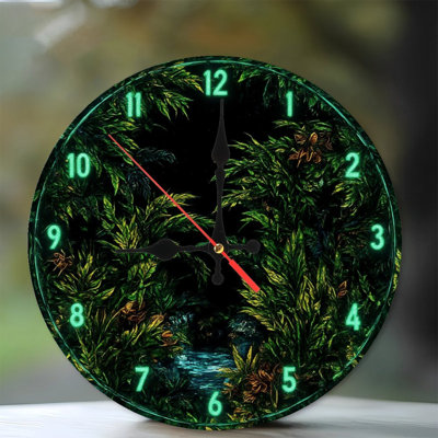 Glowing Numbers Jungle Clock