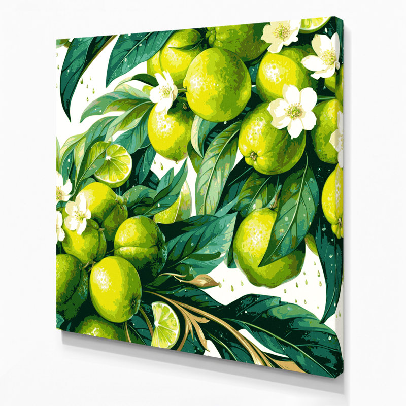 Art mural sur toile vert fruitier, H 8 po x l 8 po