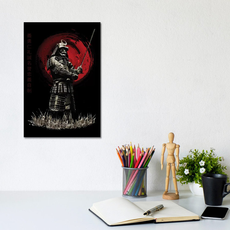 Bushido Samurai Standing Strong by Cornel Vlad - Wrapped Canvas Print, 30.48cm H x 20.32cm W