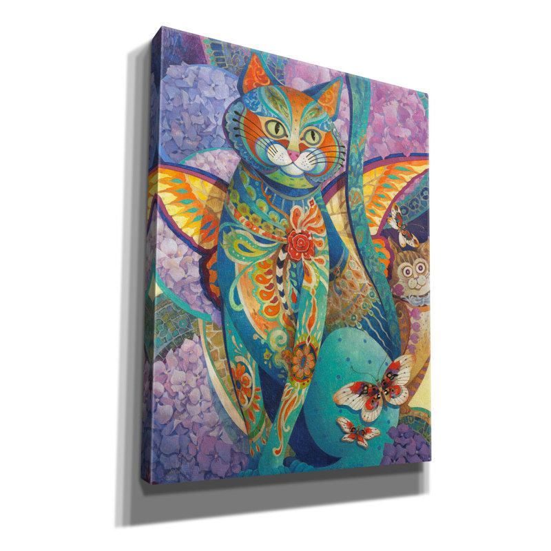 «Feline Fiesta» par David Galchutt, art mural sur toile, H 34 po x l 26 po x P 1,5 po