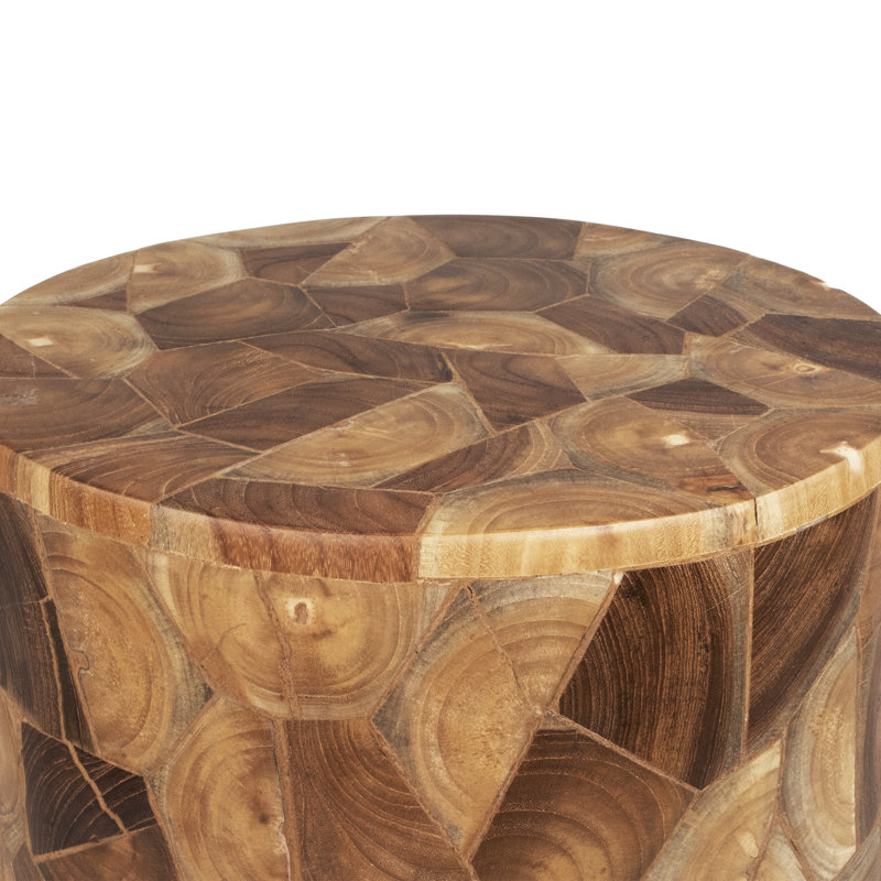 Table de bout cylindrique en bois massif